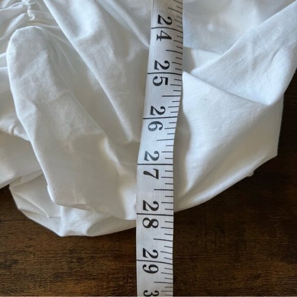 Aritzia Babaton Belleza Dress White NEW NEW Size 8 Bridal Shower Mini Rouching - Picture 11 of 12